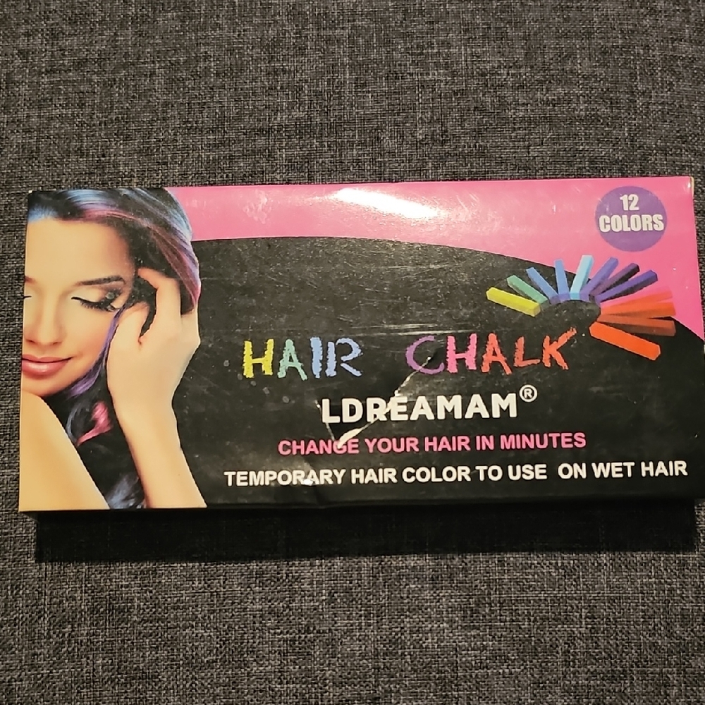 NWT Hair Chalk Set Temporary 12 Vibrant Colors Goth Grunge